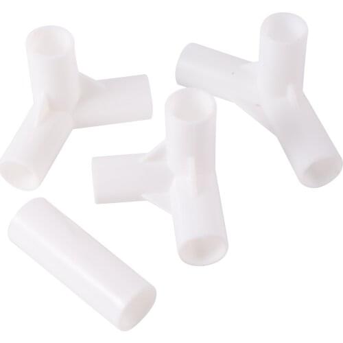 50Pcs 90° 120° 135° Stereoscopic 3-way Tee Inner Diameter 16mm Plastic Fittings DIY Wardrobe Tent Coupling Joint Water Connector
