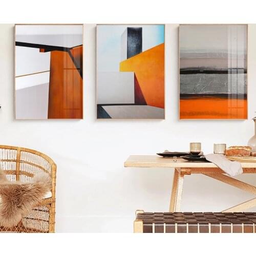 Abstract Orange Modular Posters Wall Art Canvas Paintings Nordic Decor Morden Prints for Llivingroom Studio BedHome Decoration
