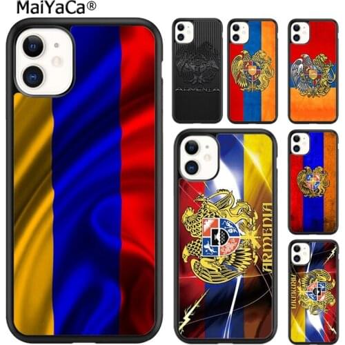 MaiYaCa New Armenia Coat Of Arms Flag Phone Case For iPhone SE 6s 7 8 plus X XR XS 11 12 pro max Samsung Galaxy S8 S9 S10 shell