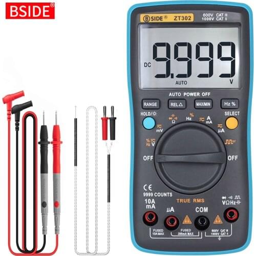 Digital Multimeter BSIDE ZT301 True-RMS DC/DA Voltmeter Ammeter Multimetro DMM Resistance Ohm Cap Hz Temp Tester