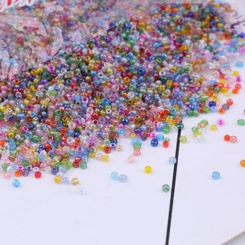 2mm AB Colorful Glass Seed Beads Multi-Color Glass Spacer Beads for Kids DIY Jewelry Making Fitting Handmade Accessories 10g