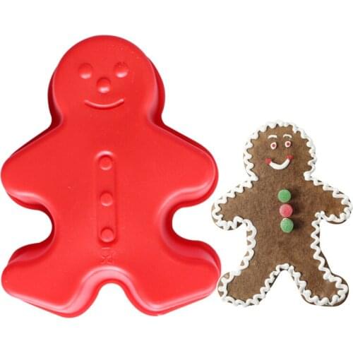 Gingerbread Man muffin cake mold Christmas silicone cake mold mould Moldes Silicone Rendas Para Bolo