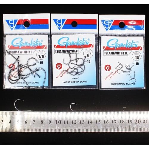 10pcs/lot Iseama Circle Carp Eyed Fishing Hook Size 1/0-14# Ring eye Japan Fishhook hooks Fishhook Single Jig Hook gamakatsu