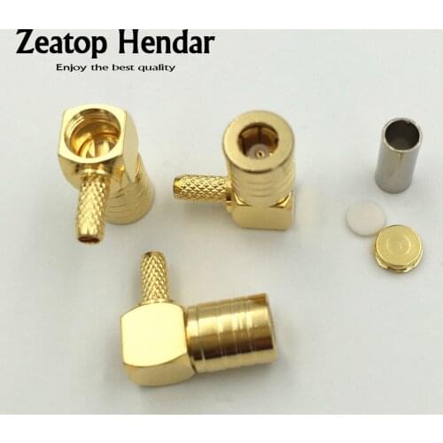 100Pcs Brass SMB Female Right Angle 90 Degree RF Connector for RG316 RG174 LMR100 Coaxial Cable