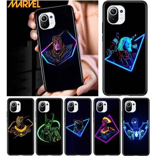 Marvel hero color for Xiaomi Mi 11 10T Note10 Ultra 5G 9 9T SE 8 A3 A2 A1 6X Pro Play F1 Lite 5G Black Phone Case