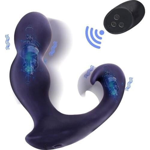 Prostate Massager Remote Control Dildo Butt Plug Anal Vibrator Sex Toys for Men Women Gay 10 Speed