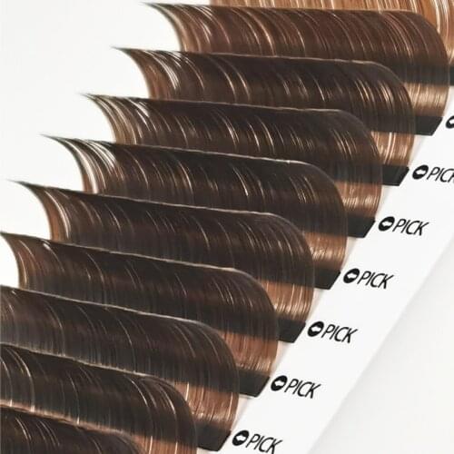 False Eyelashes Dark Brown Individual Eyelash Extension Color Fake Eye Lashes Mink Eyelash Extension 100% mink brown eyelash