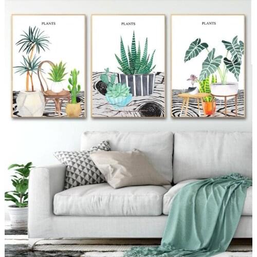 Nordic Posters and Prints Living Room Decoration Painting Minimalist Plant Canvas Prints No Frame Modular Home Art Wall Pictures