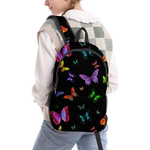 2020 New Casual 3D Print butterfly pattern backpack Schoolbag Men/Women Shoulder Travel Bag Harajuku Teenage Girls bag