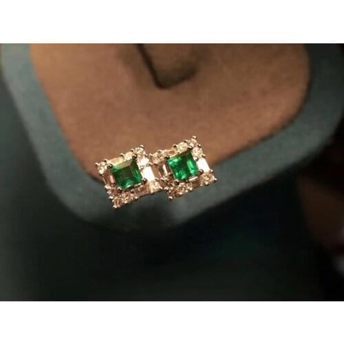 New Coming Natural and Real Natural Emerald Earring Natural And Real 925 sterling silver Emerald Earring