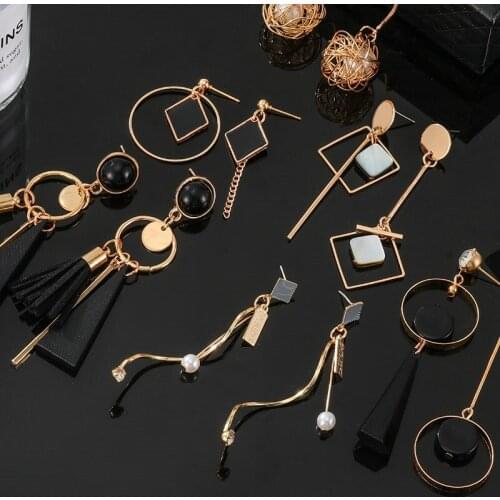New Korean Fashion Gold Tassel Long Hanging Earrings for Women Acrylic Pearl Dangle Drop Earring 2021 Trend Female Party Jewelry