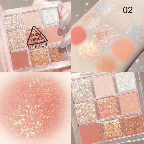 9 Colors Matte Pearly Eyeshadow Palette Non Flying Powder High Color Rendering Transparent Acrylic Shell Square Makeup SANA889