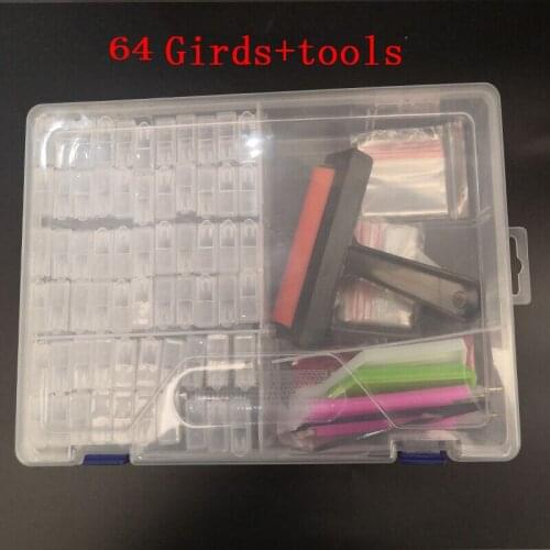 NEW Arrival 5D Diamond Painting Storage Box Tool Diamond Embroidery Accessories Pen Mosaic Plastic Box 64/42/84//100Girds