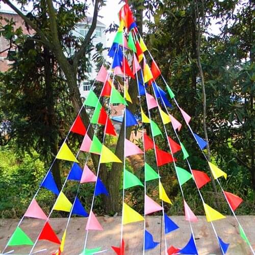 Festival Party Decoration Colorful 80m Flag Pennant String Banner Bunting Holiday Decoration Christmas Strap