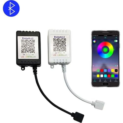 APP Phone RGB RGBW Controller Bluetooth LED Controller DC 5V 12V 24V Bluetooth IR Remote Dimmer For LED Strip Black White