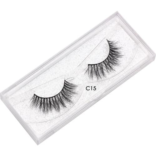 Lashes Goddess 3D Mink Eyelashes Wispy Natural Look Lashes Criss-cross Ultra Light Lashes Thin Mink Hairs Natural Lash Mink C15