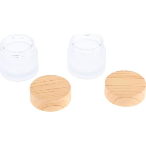 4x Glass Makeup Cream Jars Case Sunscreen Cosmetic Containers Pot