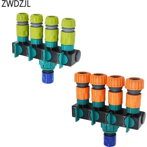 1/2 3/4 inch garden hose splitter water pipe 4 way splitter 4 Way Tap Garden water tap Quick connector 1set