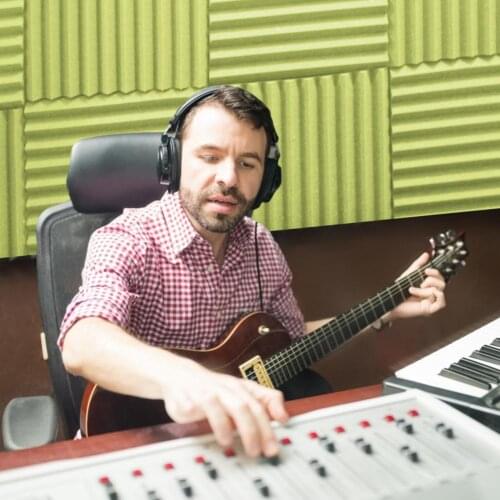 10pcs/Set 30*30*2.5cm Studio Acoustic Foam Soundproof Foam Sound Absorption Panel Sound Wedge Protective Sponge Triangular