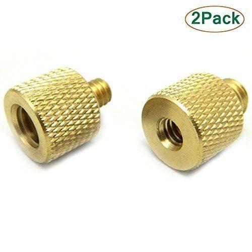 2 Pack Brass 1/4"-20 Female to 3/8"-16 Male and 1/4"-20 Male to 3/8"-16 Female