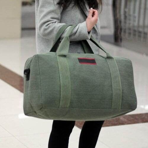 2021 New Wear-resistant canvas 40L large capacity hand luggage classic duffel bag W3-134