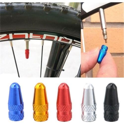 Aluminum material bicycle Presta Wheel Rim Tyre Stem Air Valve Caps Dust Cover 5PCS
