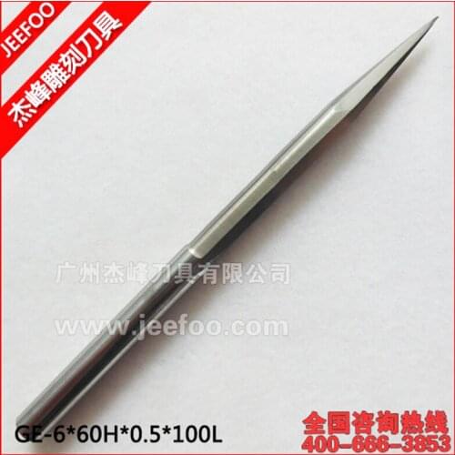 6-0.5-60H-100L Taper two flutes spiral bit carbide end mills,cnc router bits, Cutting Tools for light guide plate,Acrylic