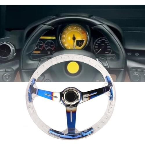 Auto SITW 029 13 inch Bearing Circle Comfortable Grip Round Shape Acrylic Motorsport Steering Wheel for Racing General-Motors