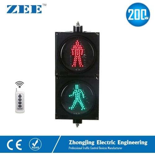 Wireless control 200mm LED Pedestrian Traffic Light Red Green walk man Signals 220V LED Light