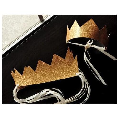 Glitter Wild One Crowns Headbands Party birthday hats caps baptism Christening baby shower Decorations with rainbow ribbons