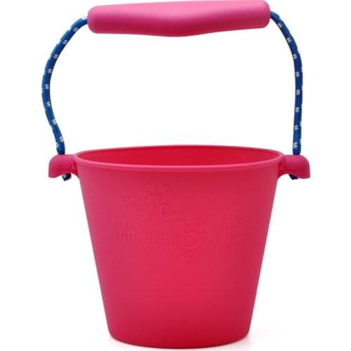 Kids Beach Bucket Silicone Folding Hand-Held Barrel Toy Baby Shower Bath Toy Sand Dabbling Pour Water Toy