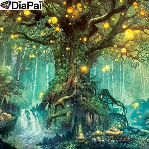 DiaPai 100% Full Square/Round Drill 5D DIY Diamond Painting "Tree scenery" Diamond Embroidery Cross Stitch 3D Decor A19777