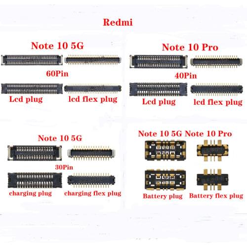 For Xiaomi Redmi Note 10 5G Note 10 Pro display seat LCD screen cable tail socket battery FPC plug