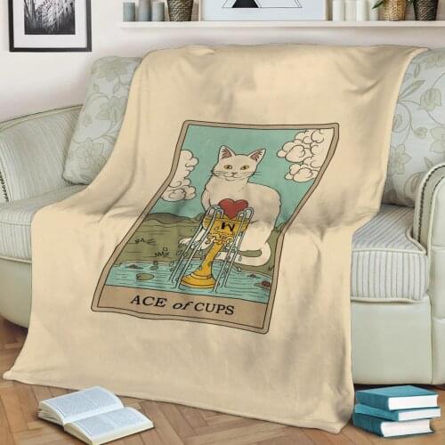 Ace of Cups Flannel Throw Blanket 3D Printed Keep Warm Sofa Child Blanket Home Decor Textiles Dream Family Gift