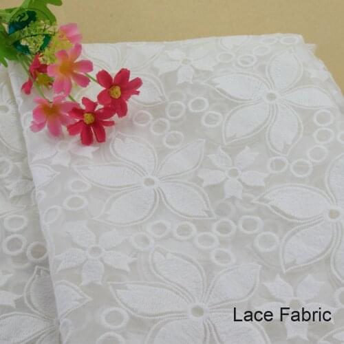 Cotton embroidery lace Fabric by the yard lace fabric shower curtain DIY Sofa Table Cloth Furniture Cover Cushion Fabric#4039