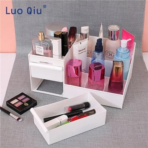 Cosmetic storage box plastic black and white desktop multi-purpose storage box