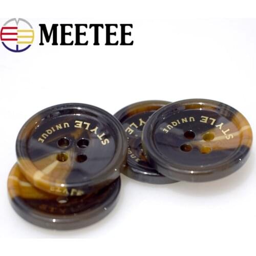 50pcs Meetee Round 4-holes Plastic Resin Buttons for Jacket Coat Buckle Sewing Clothing Decor Accessory DIY Scrapbooking B4-5