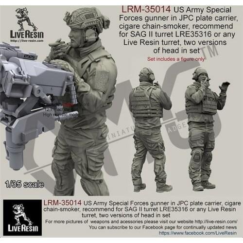 Live Resin LRM-35014 1/35 US Army Special Forces Gunner in JPC Plate Carrier