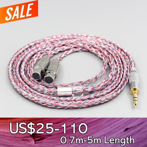 LN007585 16 Core Silver OCC OFC Mixed Braided Cable For Audeze LCD-3 LCD-2 LCD-X LCD-XC LCD-4z LCD-MX4 LCD-GX Headset Headphone