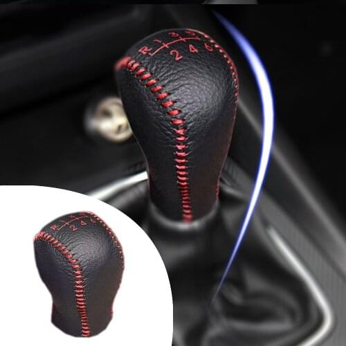 Muchkey Leather Gear Shift Knob Cover MT For Mazda Axela 2017 cx-4 2016 2017 2018 cx-5 2017 6 Speed Manual Shift Lever