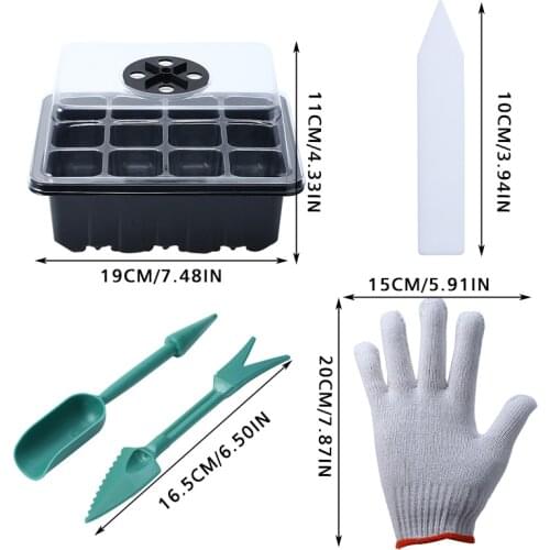 3pcs/5pcs 12 Cell Seed Tray Full Size Inserts Plant Starter Growing Kit Seed Tray Grow Box Seedling Starter Germination Kits