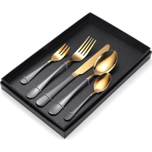 5 PCS Stainless Steel Dinner Set Tableware Cutlery Dinnerware Spoon Knife Fork Kitchen Accessories Tools