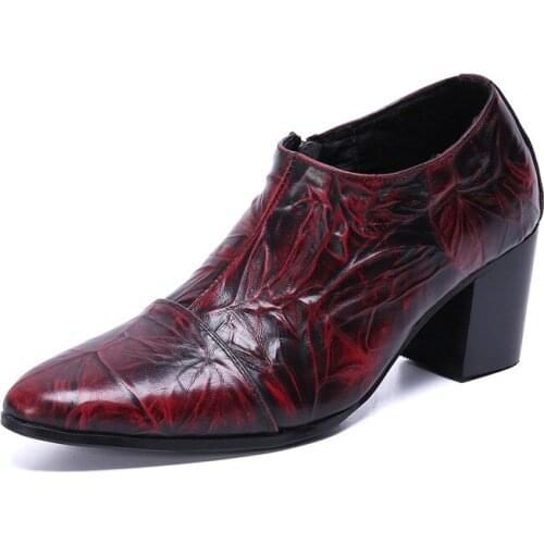 2021 New Men Chelsea Boots Fashion Handmade Embossed Leather Luxury Stylish Dress Wedding Pointed Toe Ankle Mens Oxfords Shoes