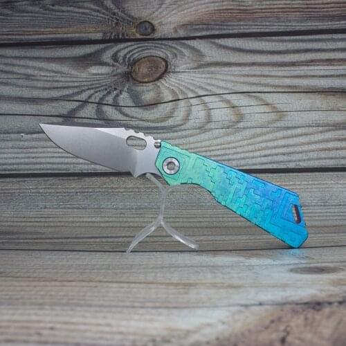 EVIL EYES Custom Folding Knife Strider SNG #26 Crystalline Titanium Handle 100% M390 Blade Pocket EDC Tactical Camping Tools