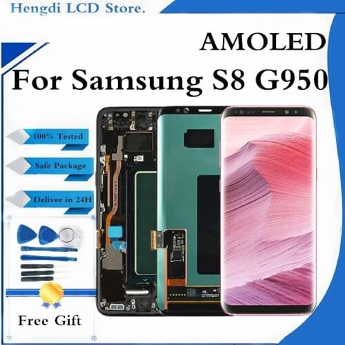 Original S8 LCD For Samsung Galaxy S8 Plus LCD Display With Frame G950F G950A Screen Display G955F G955A Display Replacement