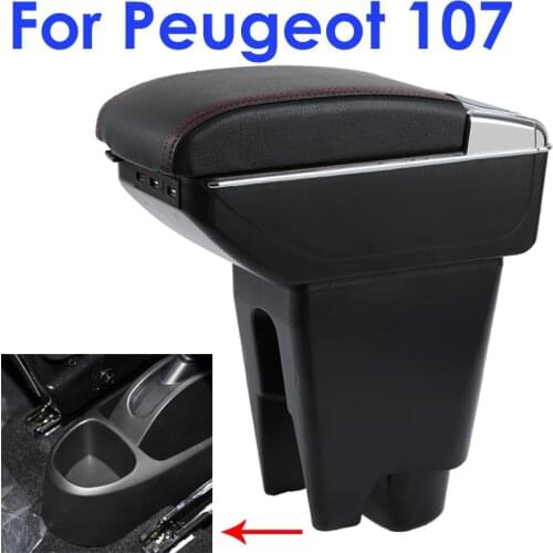 For Peugeot 107 armrest box universal car center console caja modification accessories double raised +USB