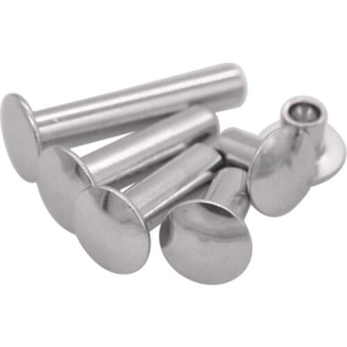 10/20/100Pcs M3 M4 M5 M6 GB873 304 Stainless Steel Oval Head Semi-Tubular Rivets Round Half Hollow ShankDiameter 2mm 3mm