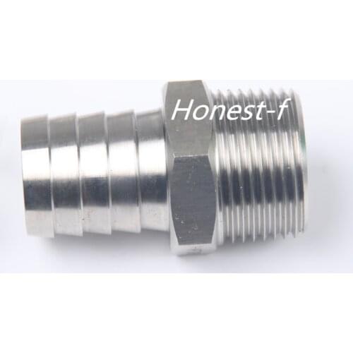 LTWFITTING Bar Production Stainless Steel 316 Barb Fitting Coupler / Connector 1" Hose ID x 1" Male NPT Air Fuel Water