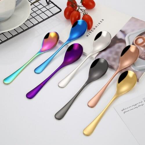 Western Tableware Coffee Tea Spoon Long Handle Ice Spoon Japanese And Korean Dessert Cake Spoon Coffeeware Teaware Kitchen Tool