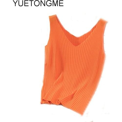 Tops O-Neck Knitted tank Tops Women 2021 Summer топ женский Camis For Women Clothing TSP169